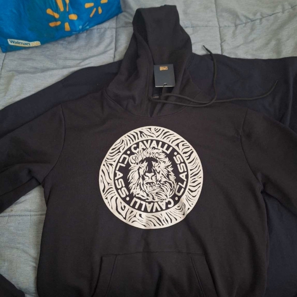 Cavalli Class Black Hoodie for Men